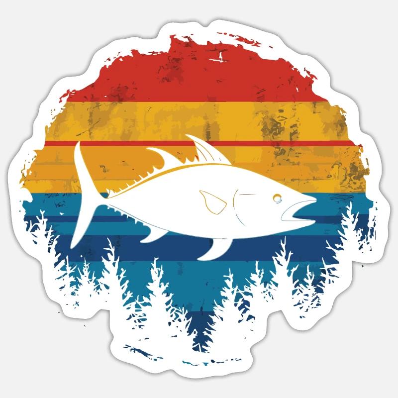 Thunfisch - Sticker Größe S (10 x 10 cm) - Mattweiß