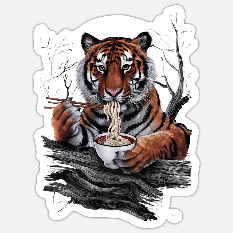 Tiger - Sticker Größe S (10 x 10 cm) - Mattweiß