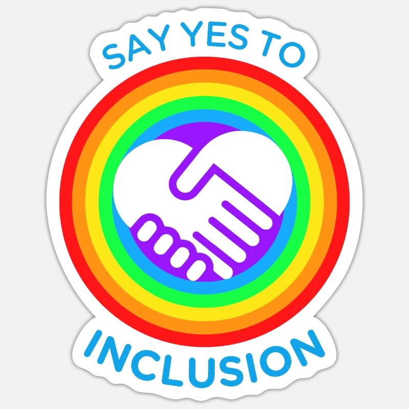 SAY YES TO INCLUSION - Sticker taille S (10 x 10 cm) - blanc mat