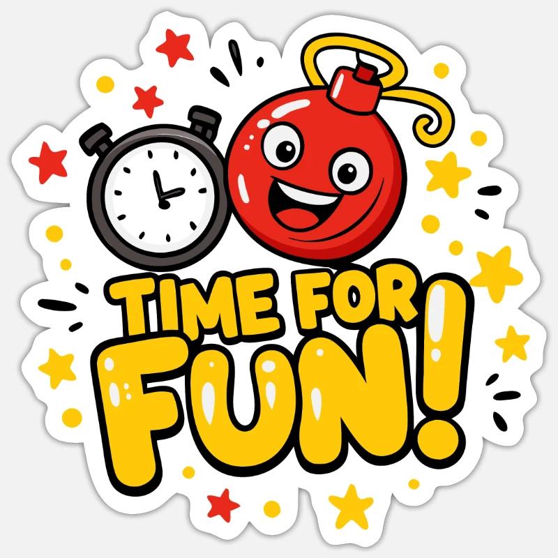 TIME FOR FUN - Sticker size S (10 x 10 cm) - white matte