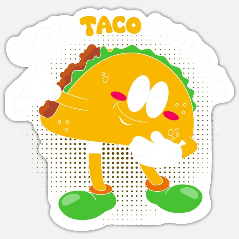 Faisons des tacos - Sticker taille S (10 x 10 cm) - blanc mat
