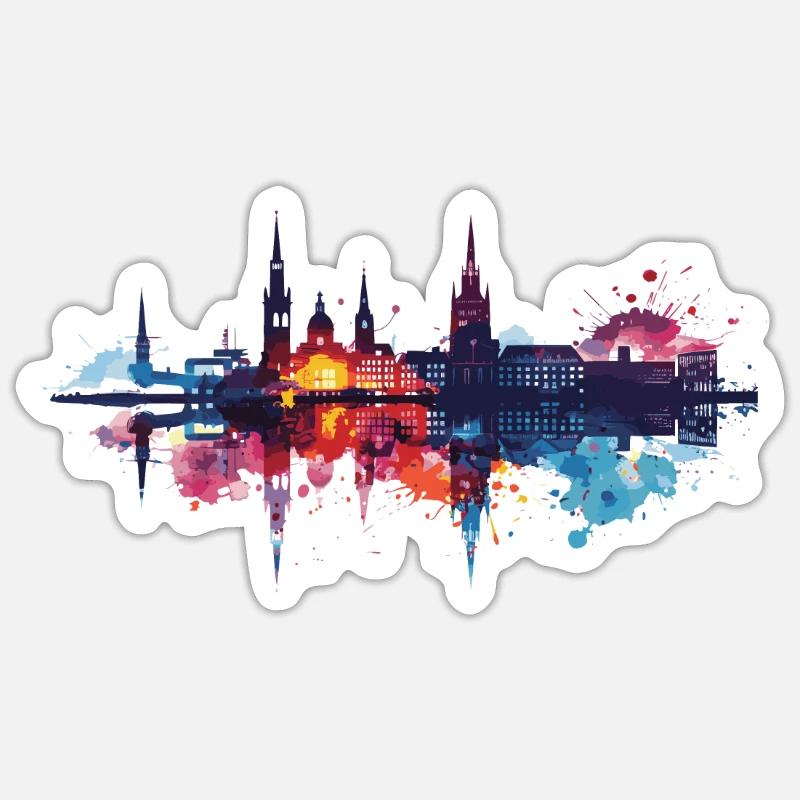 Bremerhaven - Sticker taille S (10 x 10 cm) - blanc mat