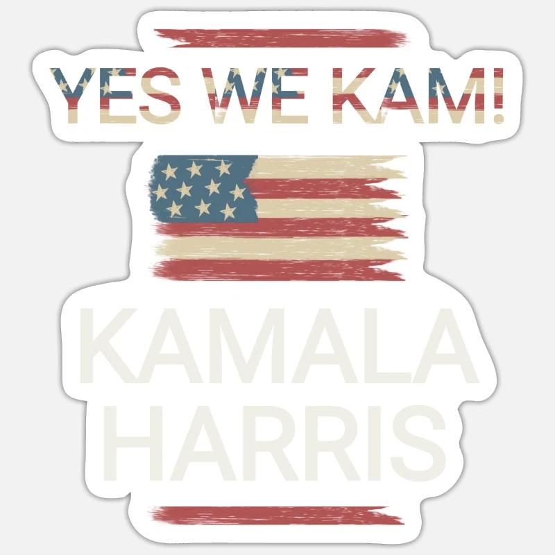 Kamala Harris - Sticker taille S (10 x 10 cm) - blanc mat