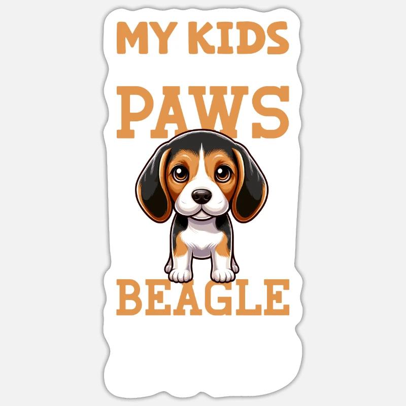 Papa Beagle - Sticker taille S (10 x 10 cm) - blanc mat
