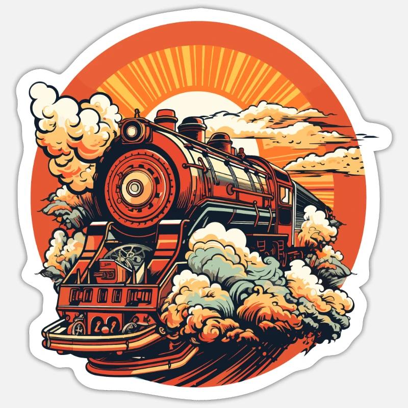 Train Comic Look - Sticker size S (10 x 10 cm) - white matte
