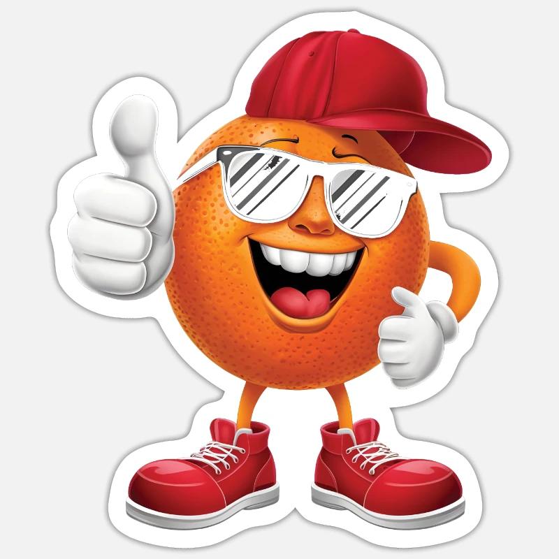 Orange - Sticker Größe S (10 x 10 cm) - Mattweiß