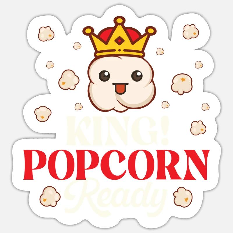 King Popcorn Ready - Popped Corn Kernel Caramel Sticker size S (10 x 10 cm)