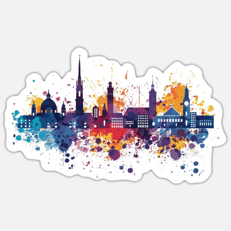 Chemnitz - Sticker Größe S (10 x 10 cm) - Mattweiß