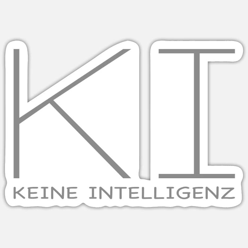 AI - No Intelligence - Sticker size S (10 x 10 cm) - white matte
