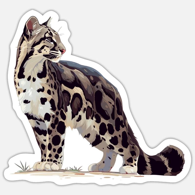 Clouded Leopard Nebelparder Sticker size S (10 x 10 cm)