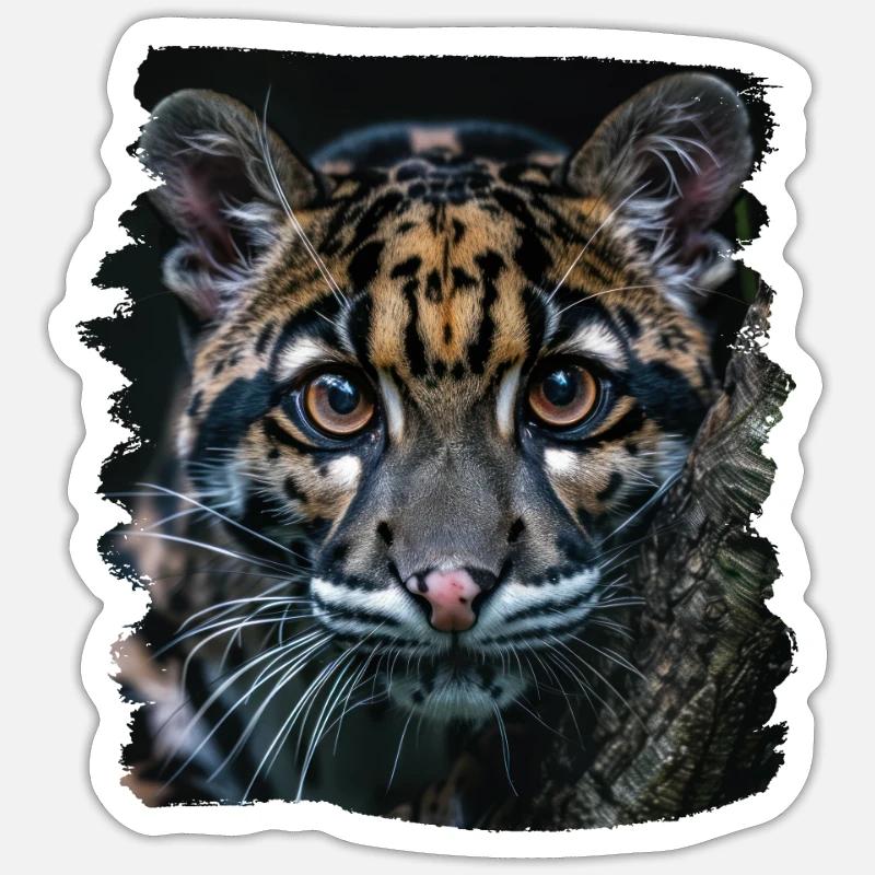 Clouded Leopard Nebelparder Sticker size S (10 x 10 cm)