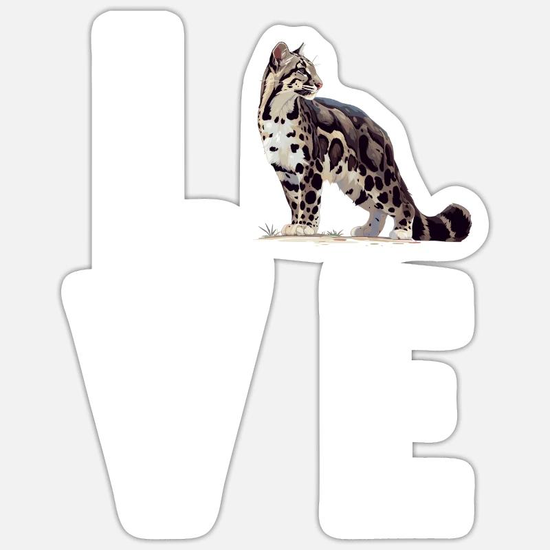 Clouded Leopard Nebelparder Sticker size S (10 x 10 cm)