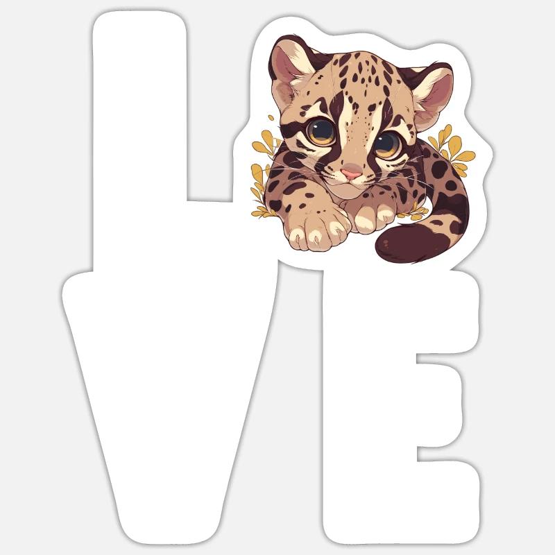 Clouded Leopard Nebelparder Sticker size S (10 x 10 cm)