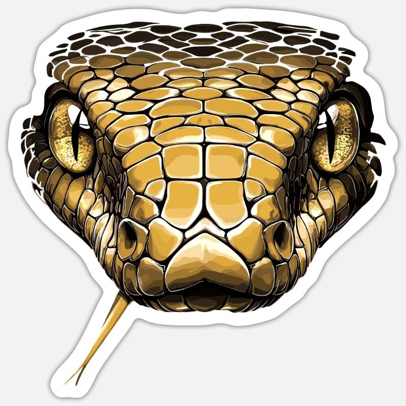 Schlange Python Kobra Mamba Klapperschlange Snake - Sticker Größe S (10 x 10 cm) - Mattweiß