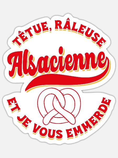 Elsässischer Sturer Nörgler - Sticker Größe S (10 x 10 cm) - Mattweiß