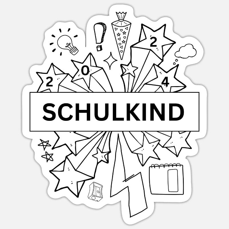 Einschulung 2024 - Sticker Größe S (10 x 10 cm) - Mattweiß