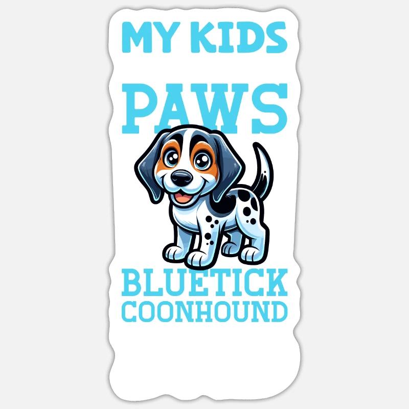 Bluetick Coonhound Dad - Sticker size S (10 x 10 cm) - white matte