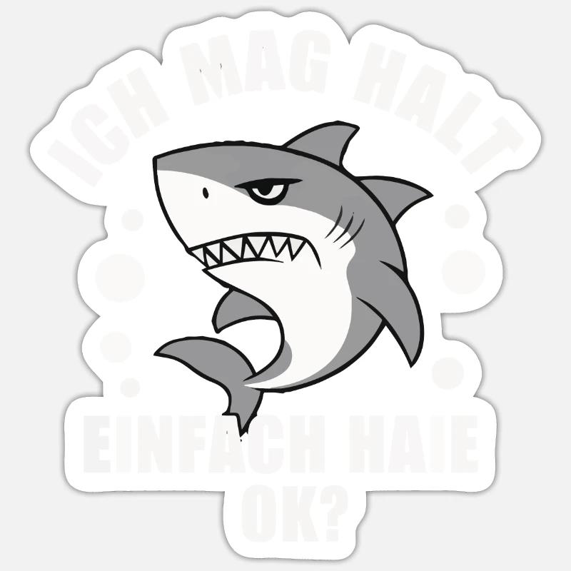Requin Requin Requins Requin - Sticker taille S (10 x 10 cm) - blanc mat