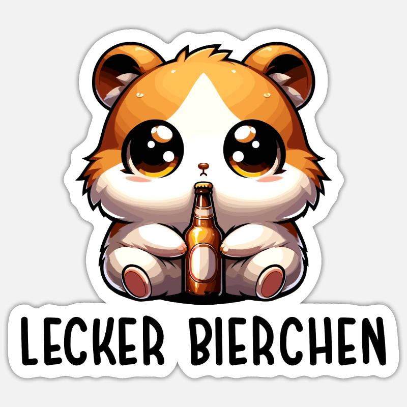 LECKER BIERCHEN Sad Hamster Meme Sticker Größe S (10 x 10 cm)