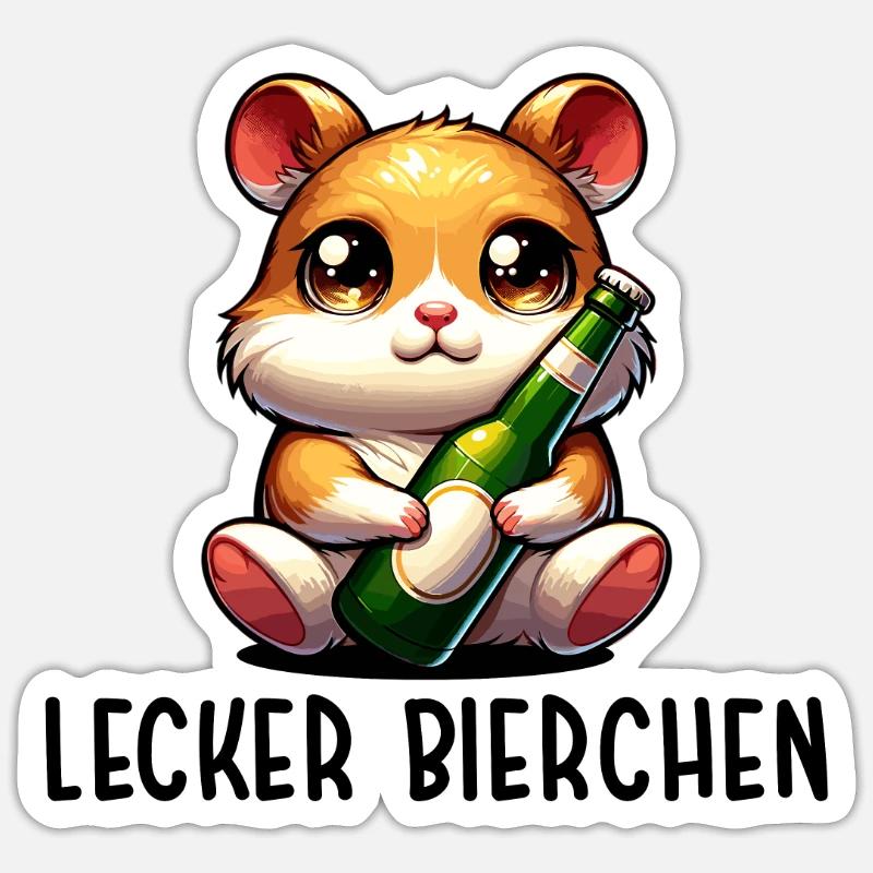 LECKER BIERCHEN Sad Hamster Meme Sticker Größe S (10 x 10 cm)