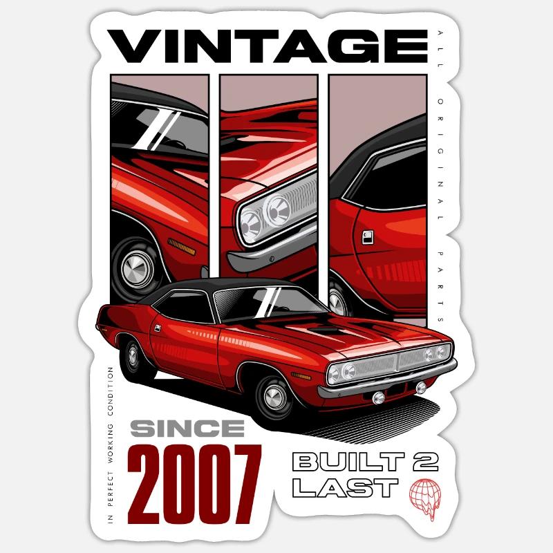 Ich bin nicht alt, ich bin ein Oldtimer, Oldtimer Jahrgang 2007 Sticker Größe S (10 x 10 cm)