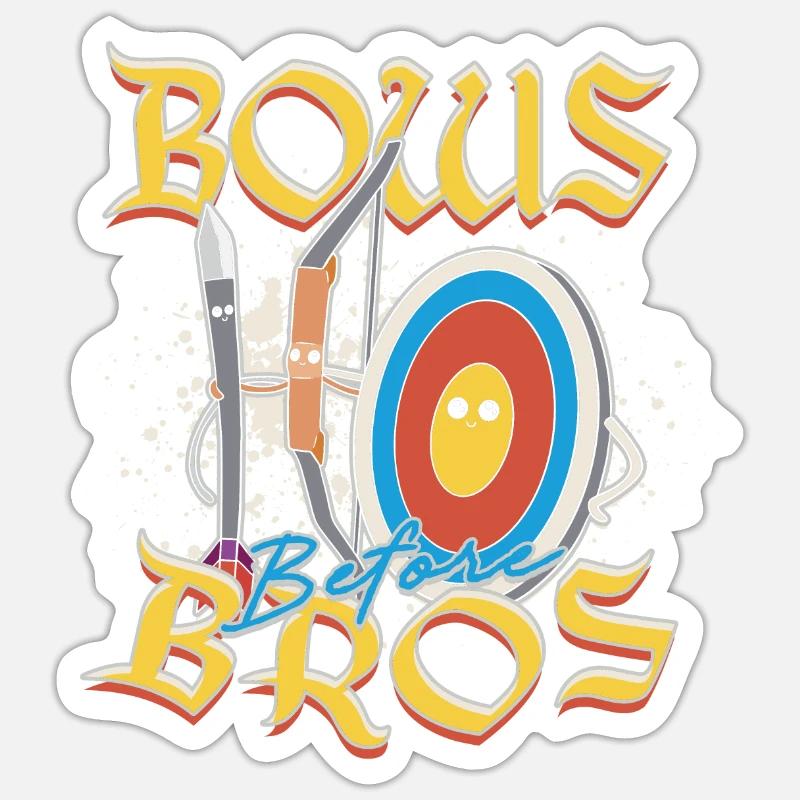 Bogenschießen Bogenschütze Bows before bros Sticker Größe S (10 x 10 cm)
