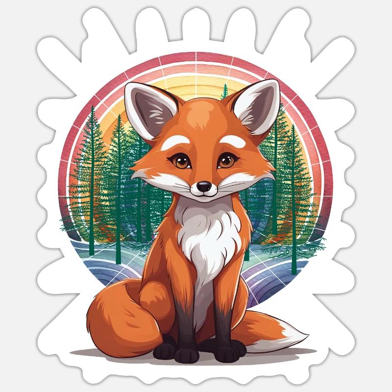 Fox Foxes Vixen - Sticker size S (10 x 10 cm) - white matte