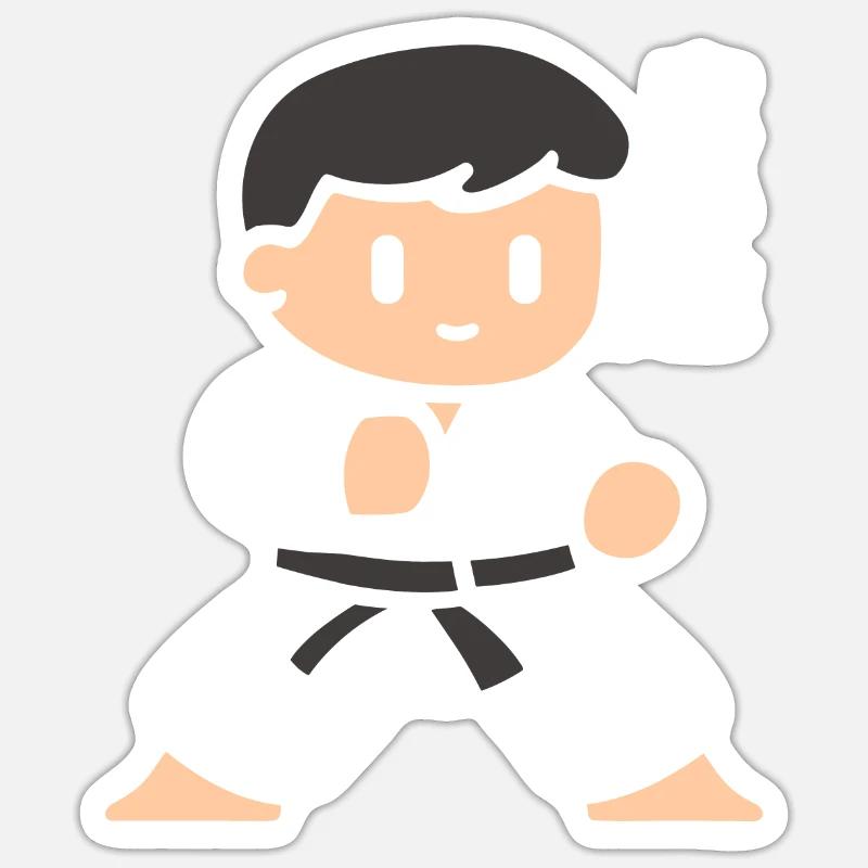karate - Sticker taille S (10 x 10 cm) - blanc mat