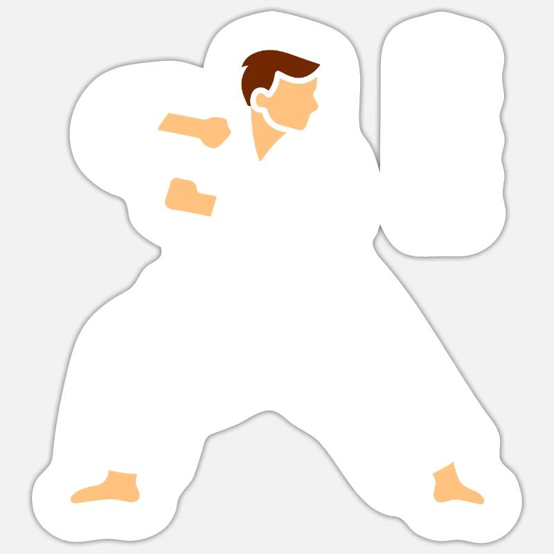 karate - Sticker taille S (10 x 10 cm) - blanc mat