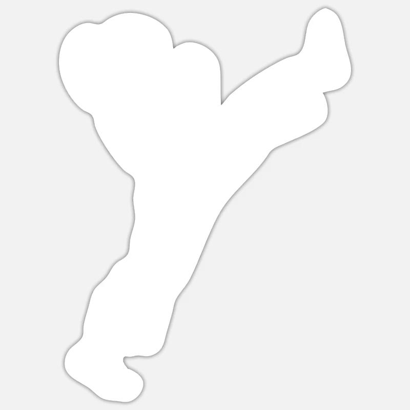 karate - Sticker taille S (10 x 10 cm) - blanc mat