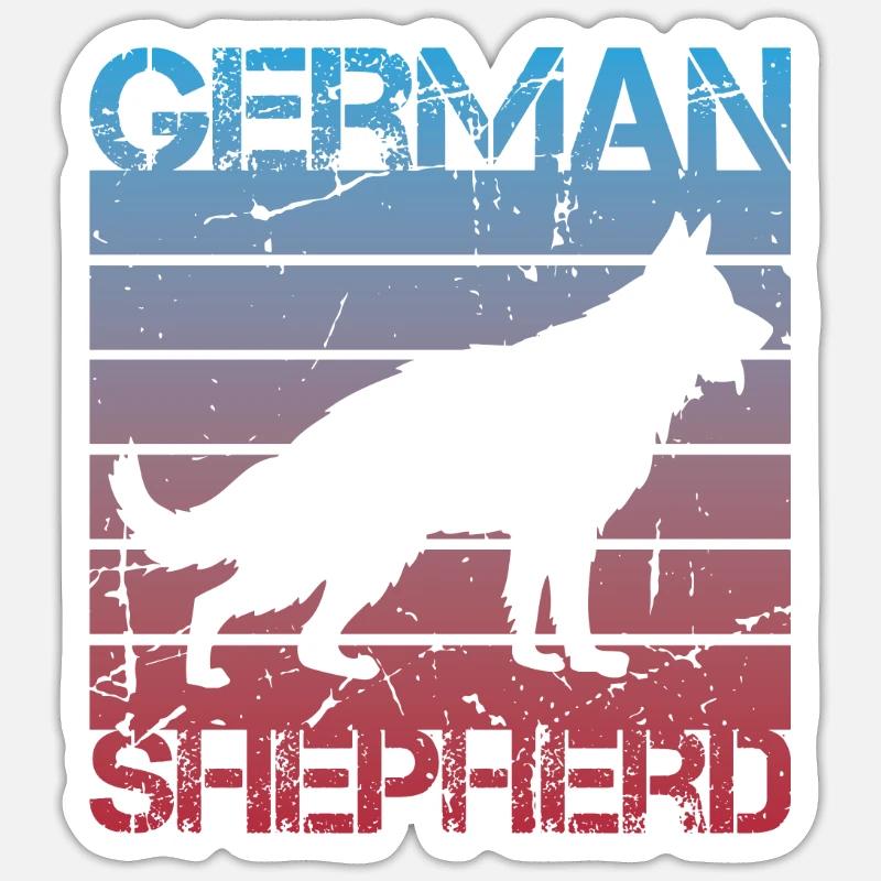 Schäferhund - Sticker Größe S (10 x 10 cm) - Mattweiß