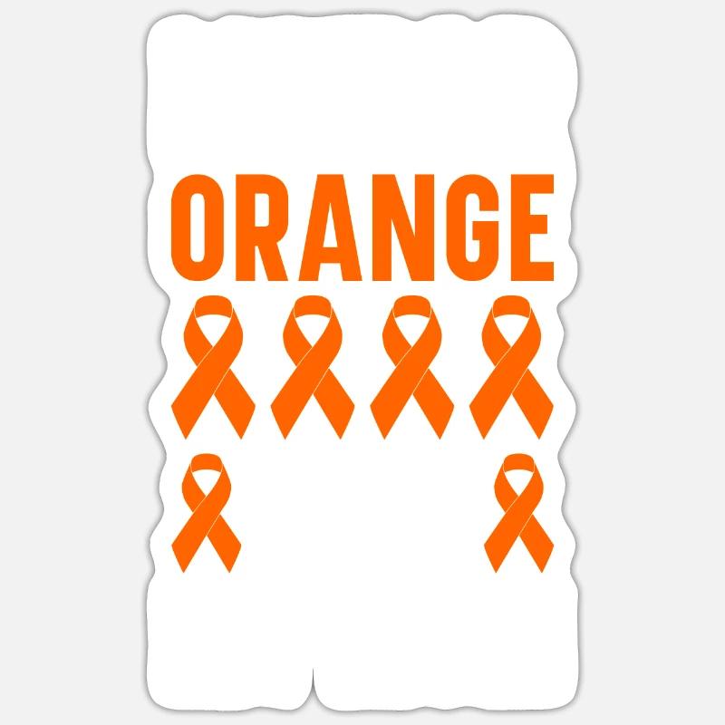 orangeLeukämie Bewusstsein Blutkrebs Bekämpfung - Sticker Größe S (10 x 10 cm) - Mattweiß