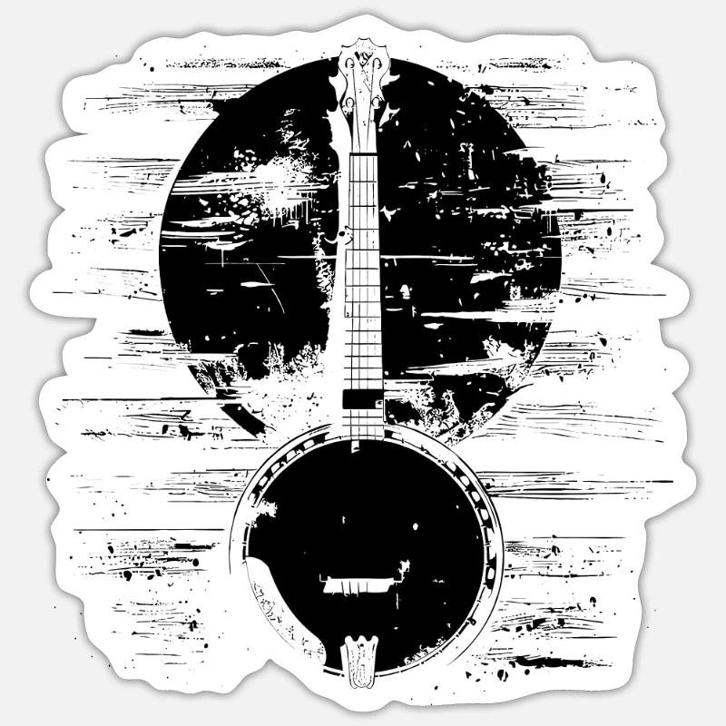 Graphiques Banjo - Sticker taille S (10 x 10 cm) - blanc mat