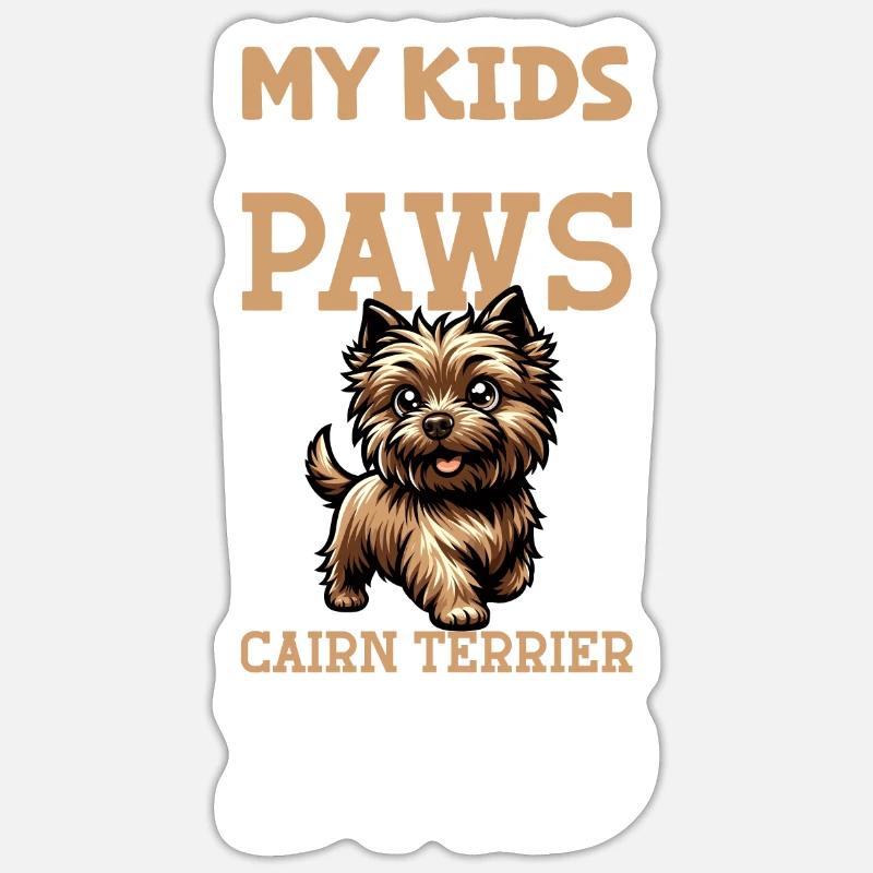 Cairn Terrier Papa - Sticker Größe S (10 x 10 cm) - Mattweiß