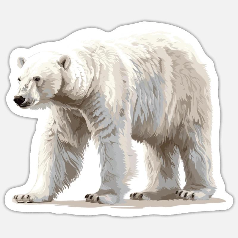 Polar Bear Eisbären Eisbär - Sticker Größe S (10 x 10 cm) - Mattweiß