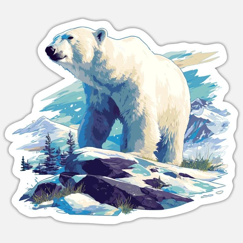 Polar Bear Eisbären Eisbär Sticker Größe S (10 x 10 cm)