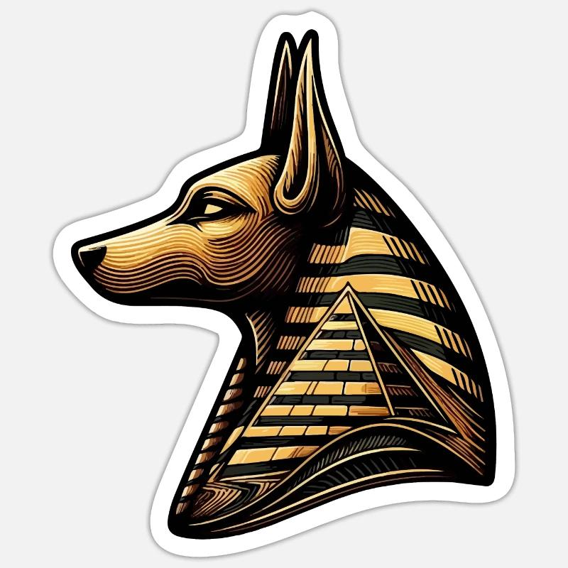 Anubis | Wächter der Gräber Ägypten - Sticker Größe S (10 x 10 cm) - Mattweiß