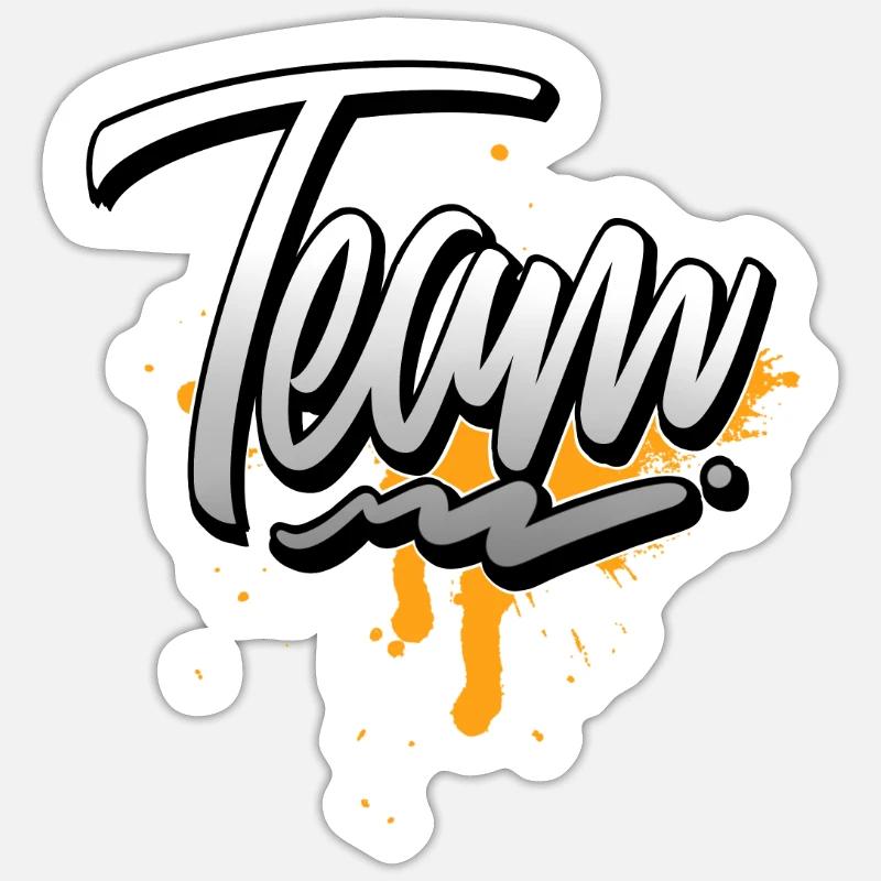 équipe - Sticker taille S (10 x 10 cm) - blanc mat