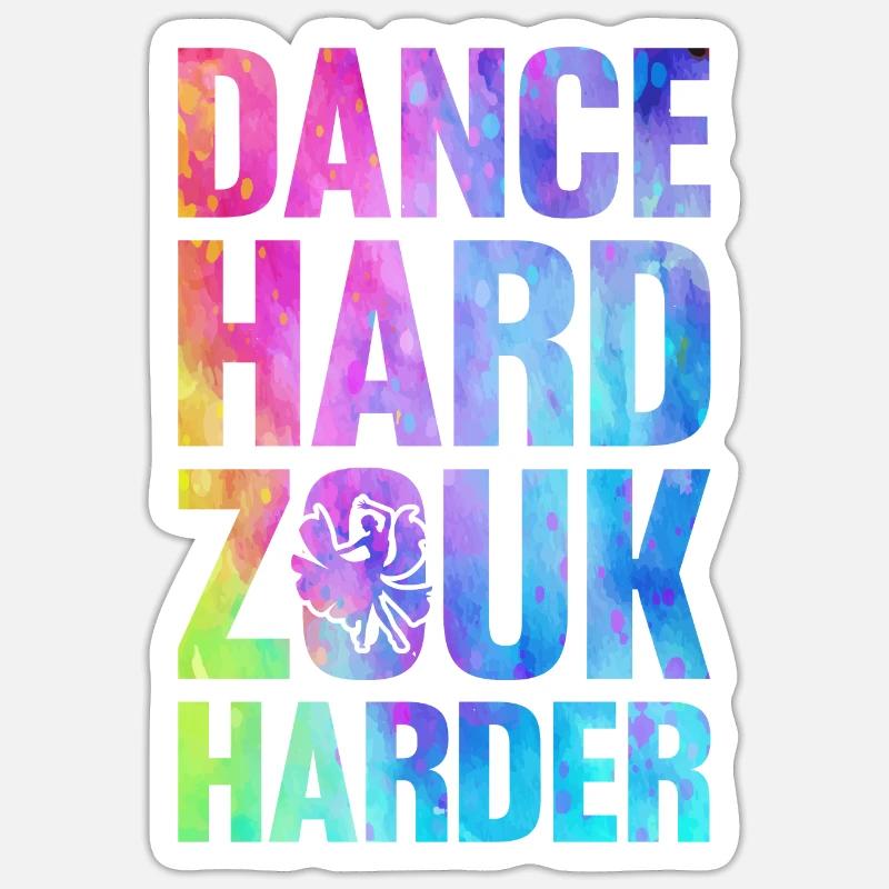 Witziger Zouk Tänzer Spruch - Sticker Größe S (10 x 10 cm) - Mattweiß