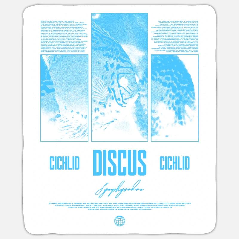 Diskusfisch Buntbarsch Aquarium Fischhalter - Sticker Größe S (10 x 10 cm) - Mattweiß