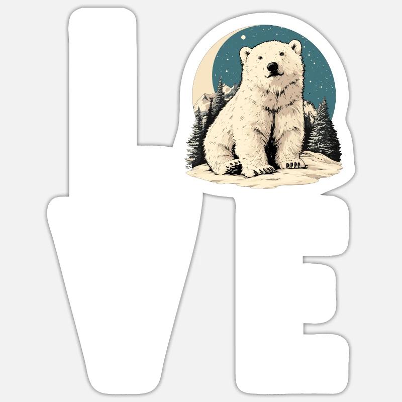 Polar Bear Eisbären Eisbär Sticker Größe S (10 x 10 cm)