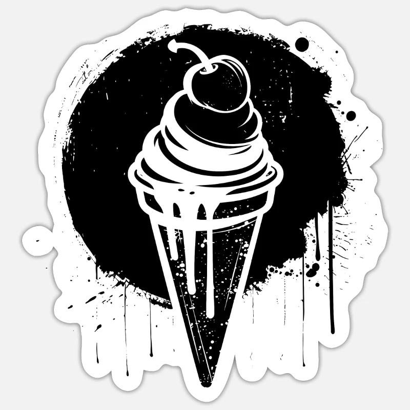 Glace - Sticker taille S (10 x 10 cm) - blanc mat