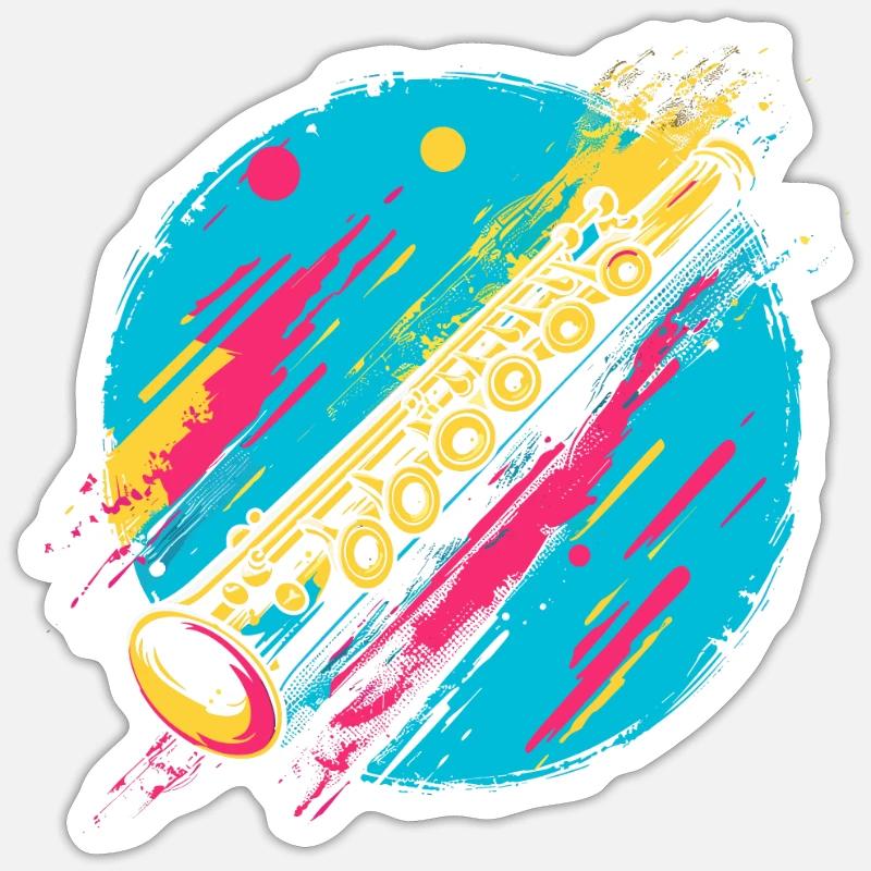 Flute - Sticker size S (10 x 10 cm) - white matte
