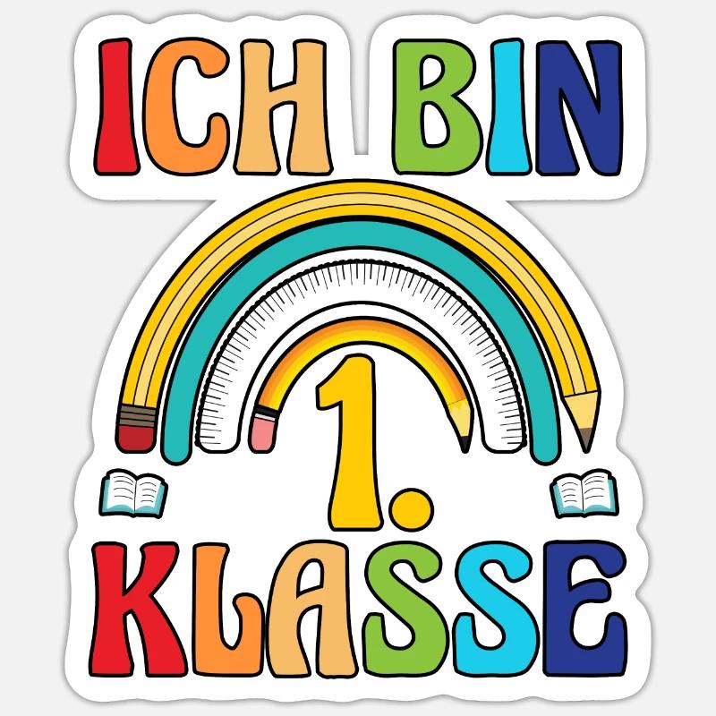 Erste Klasse Schulkind Schulbeginn Einschulung Sticker Größe S (10 x 10 cm)