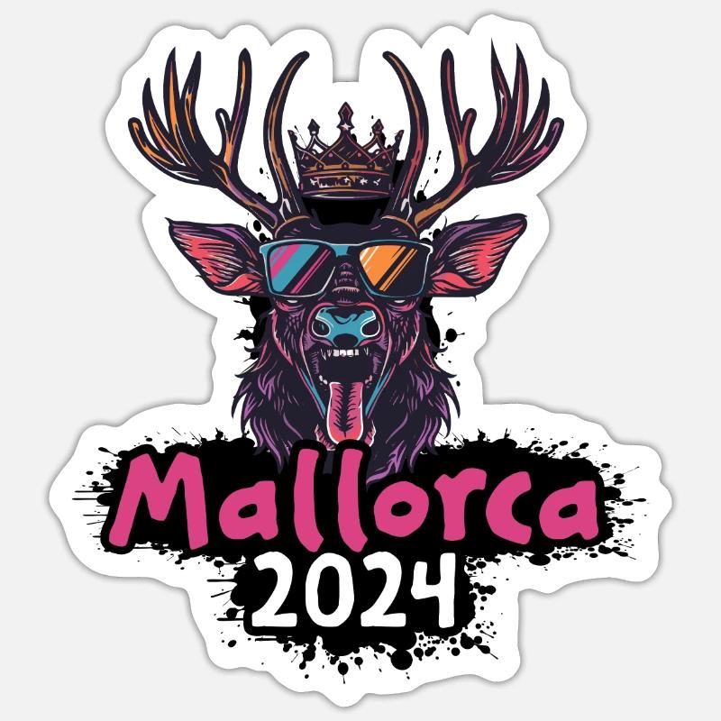 Mallorca 2024 Deer - Sticker size S (10 x 10 cm) - white matte