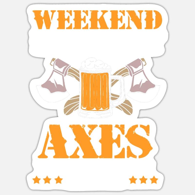 Lancer de hache - Sticker taille S (10 x 10 cm) - blanc mat