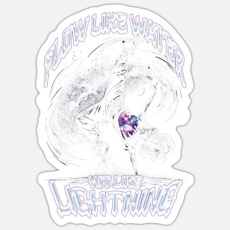 Le breakdance coule comme l’eau frappe comme l’éclair Sticker taille S (10 x 10 cm)