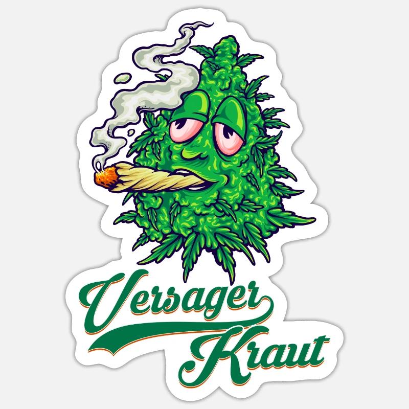Herbe de Cannabis Loser - Sticker taille S (10 x 10 cm) - blanc mat