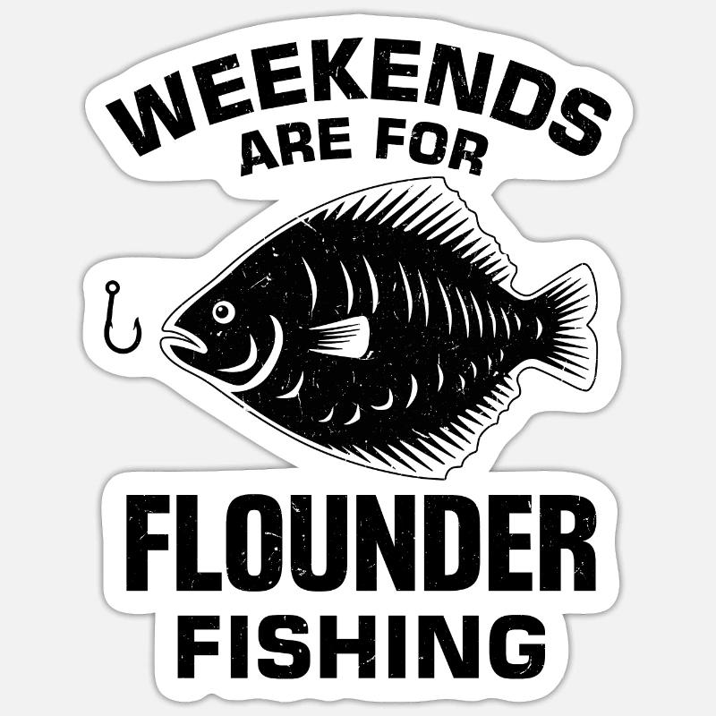 Dicton du pêcheur de plie - Sticker taille S (10 x 10 cm) - blanc mat