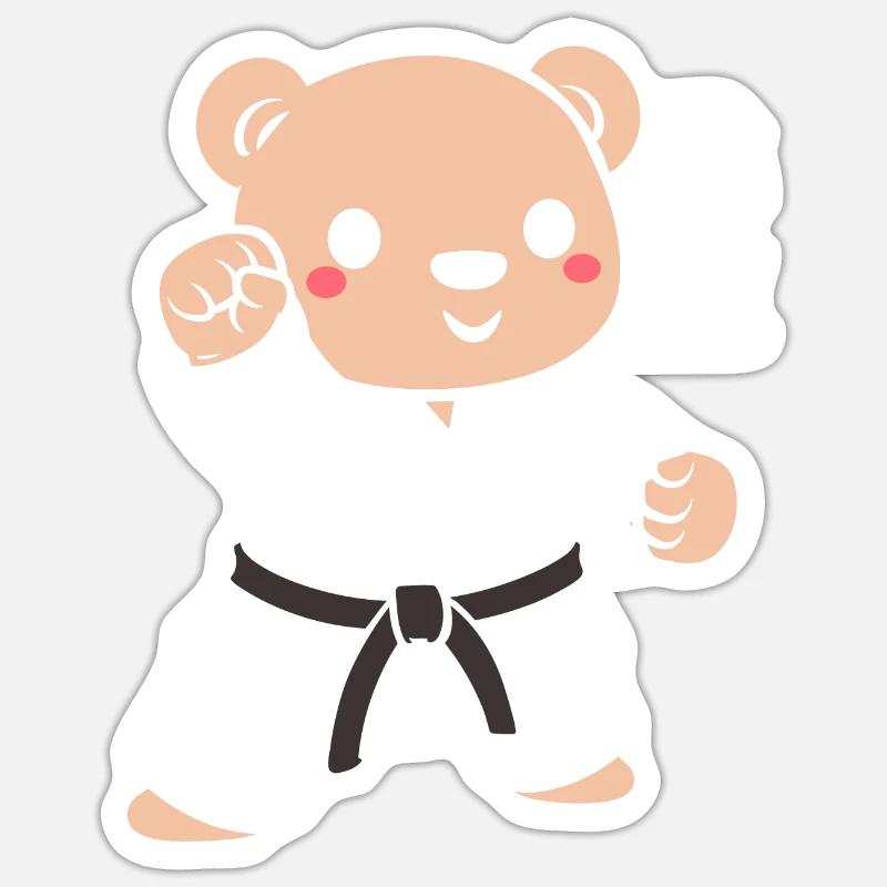 judo - Sticker taille S (10 x 10 cm) - blanc mat
